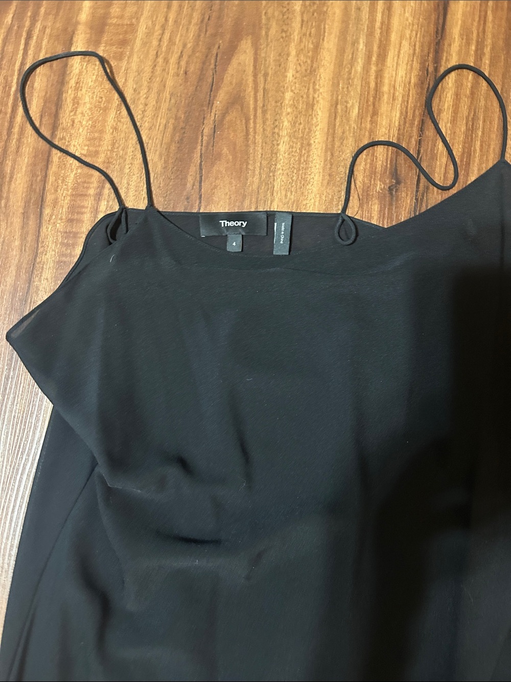 Theory Black Spaghetti Strap Slip Dress